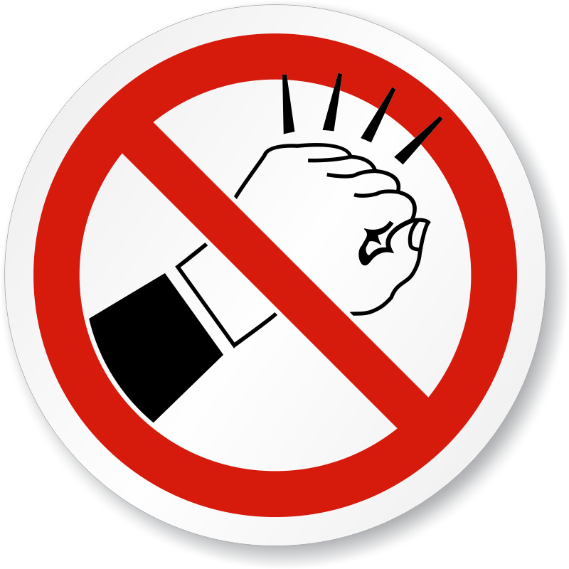 Do Not Knock Symbol ISO Prohibition Sign Made In USA, SKU IS1163