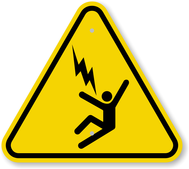 ISO Electrocution Voltage Hazard Warning Sign Symbol, SKU IS2029