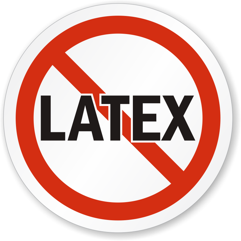 Latex Allergy ISO Prohibition Circular Sign Ships Fast SKU IS 1304 