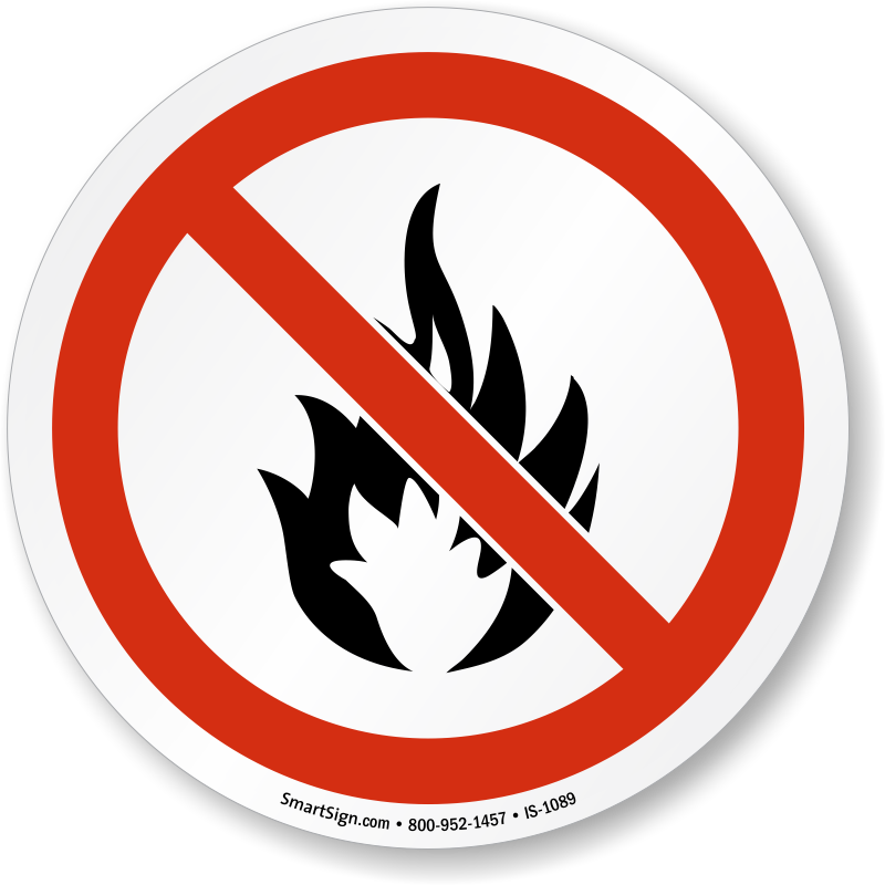 No Fire Or Open Flame Symbol ISO Prohibition Sign SKU IS MySafetySign Com