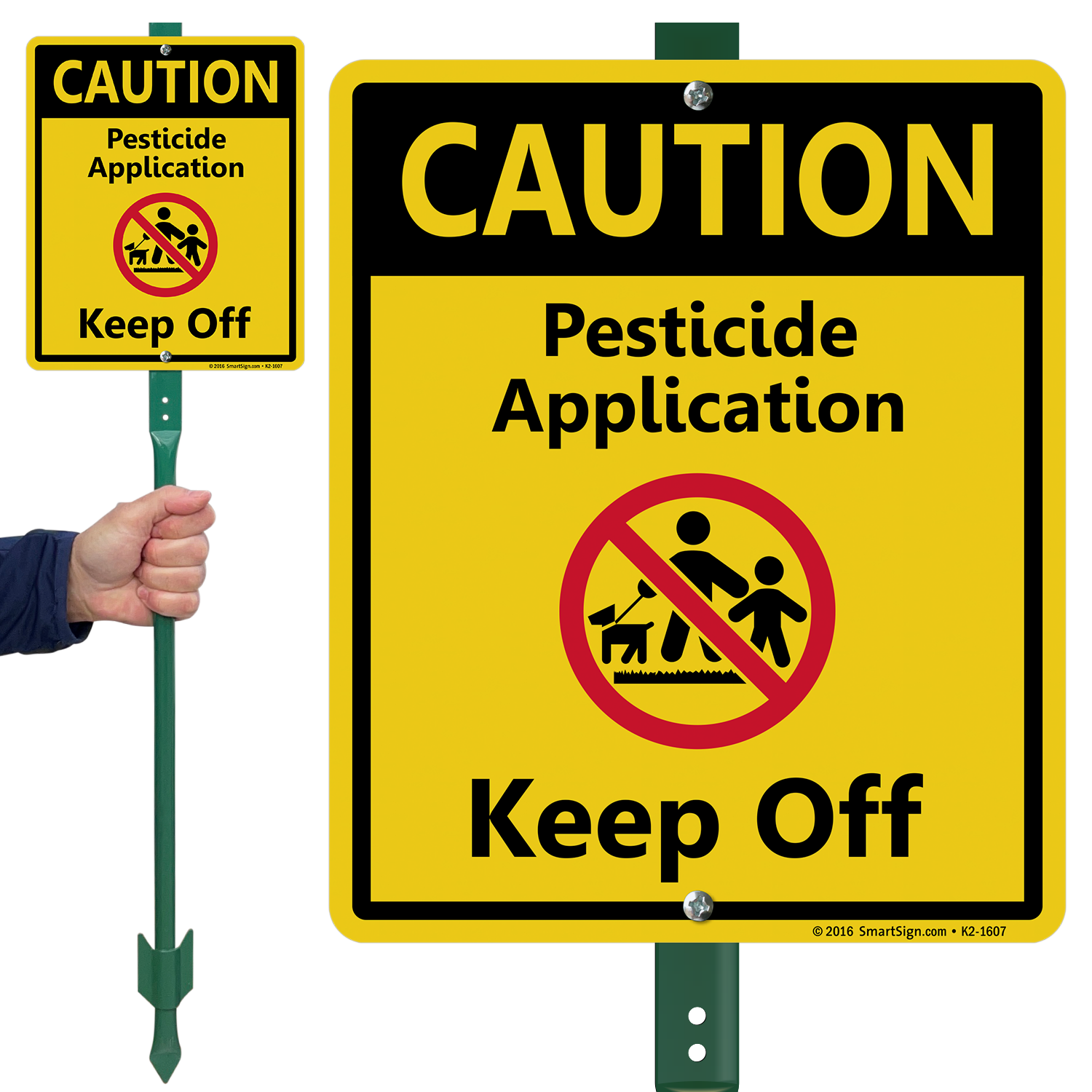 Caution Pesticide Application Keep Off Lawnboss Sign, SKU K21607
