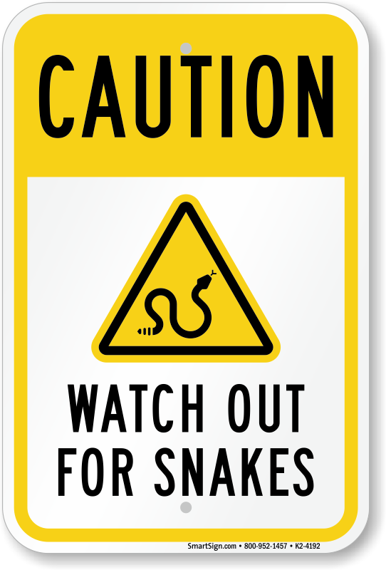 Snake Warning Signs MySafetySign