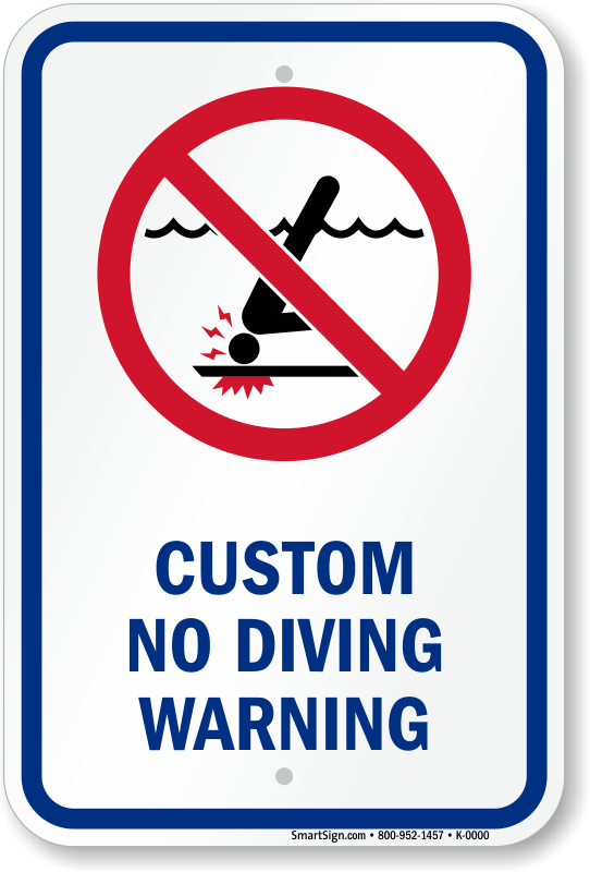 No Diving Signs Diving Rules Signs