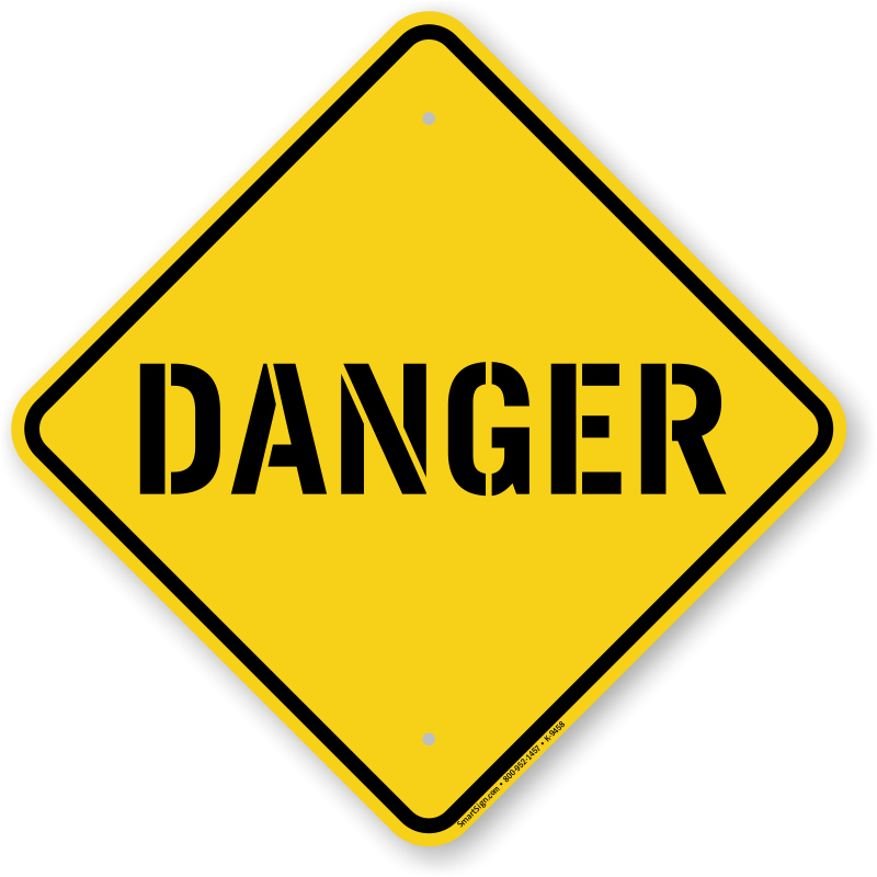 Diamond Shaped Safety Danger Sign, SKU K9458