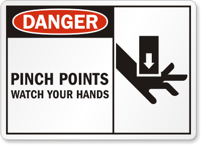 Danger Pinch Points Sign - Watch Your Hands, SKU: S-2875 - MySafetySign.com
