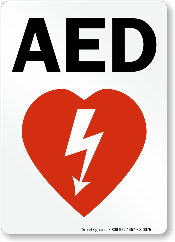 Best Selling AED Sign And Label With Graphic Free PDF SKU S 0075 