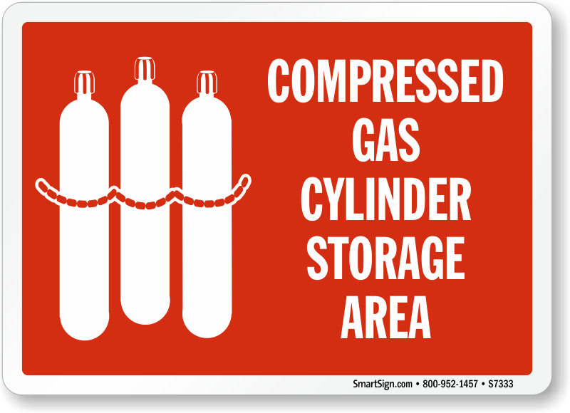 Cylinder Storage Signs Compressed Gas Danger Signs