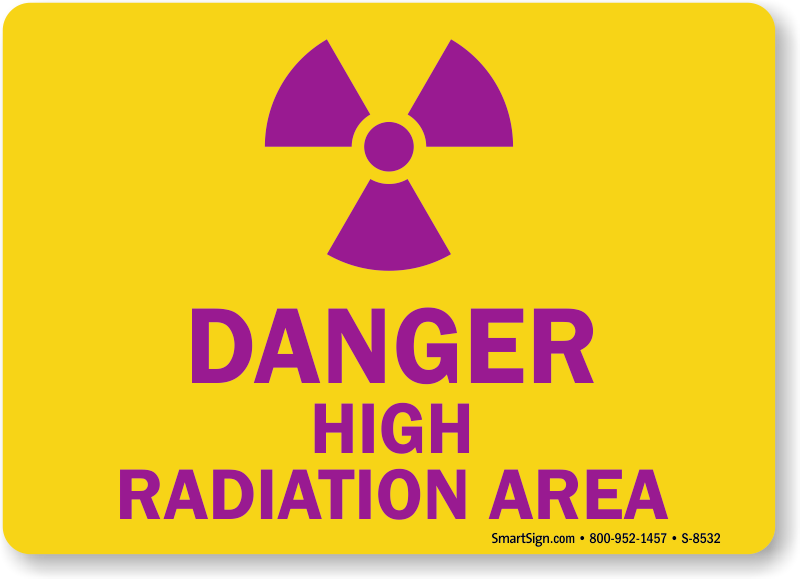 Danger High Radiation Area Sign, Radiation Signs Online, SKU S8532