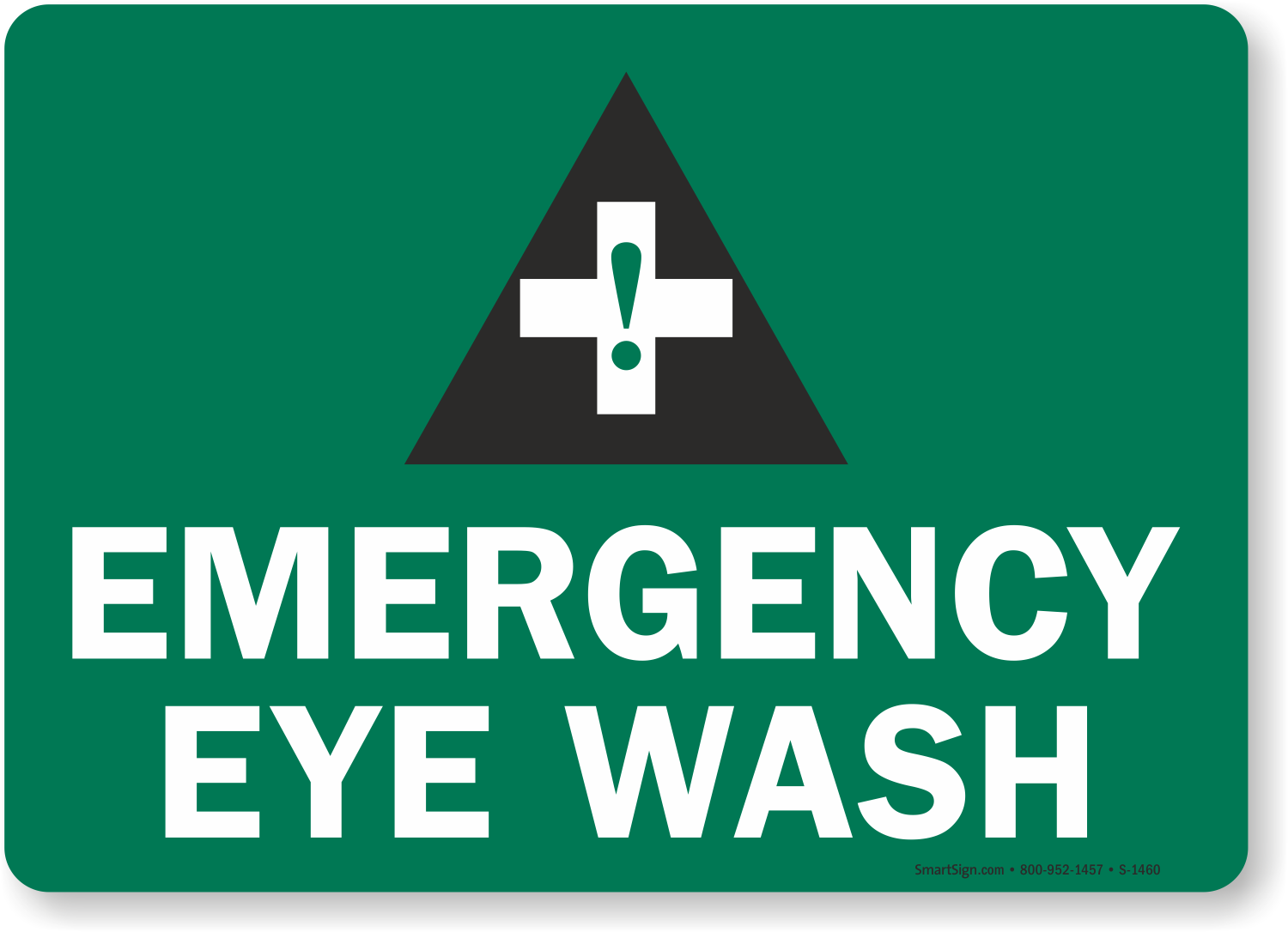 Emergency Eye Wash Signs with Graphic, SKU S1460