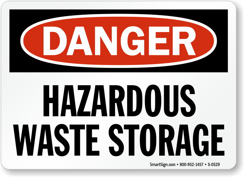 Hazardous Waste Storage Danger Sign OSHA Compliant, SKU S0529
