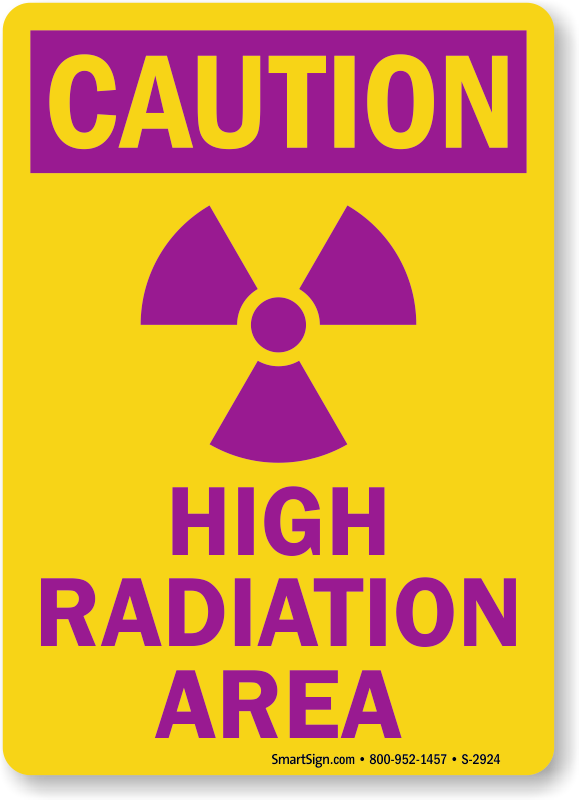 High Radiation Area Signs, Radiation Warning Signs, SKU S2924