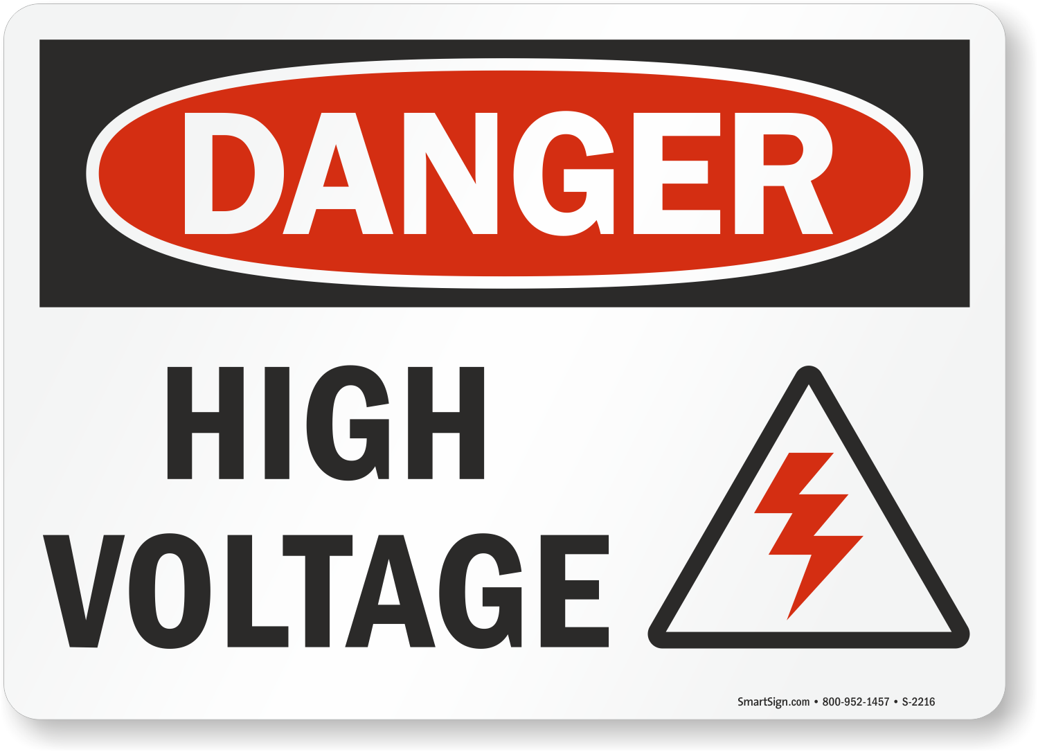 Danger High Voltage Osha Sign With Graphic Sku S 2216