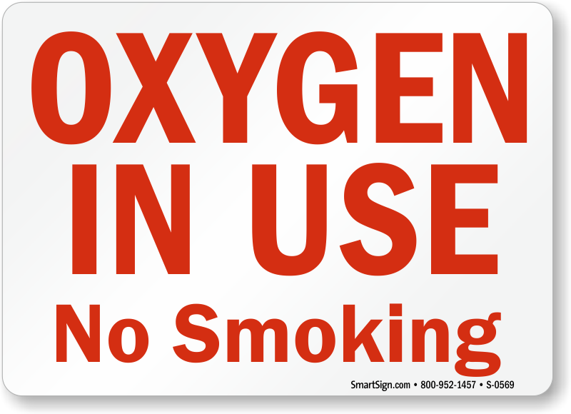 Oxygen In Use No Smoking Safety Sign, SKU S0569
