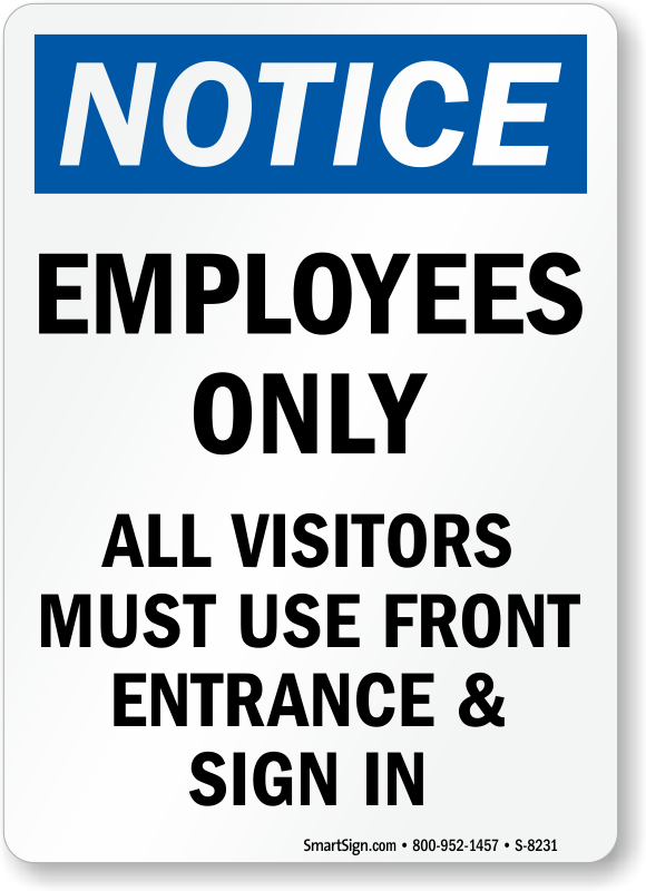 Employee Entrance Only Printable Sign Printable Word Searches
