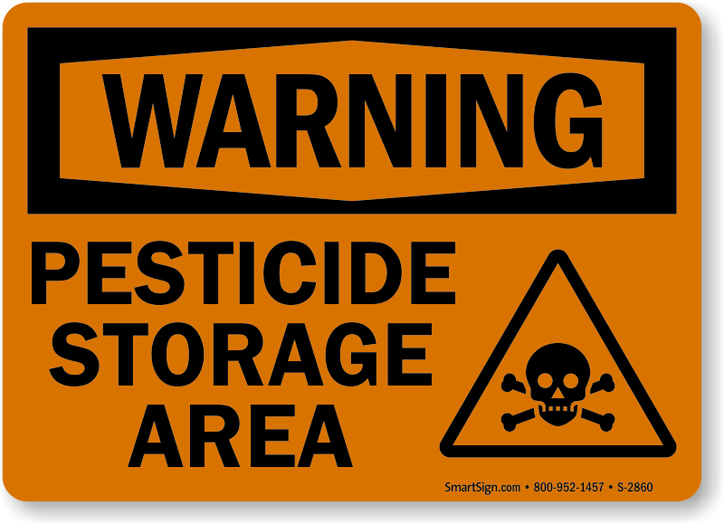Pesticide Storage Area (with Poison Graphic) Sign, SKU S2860