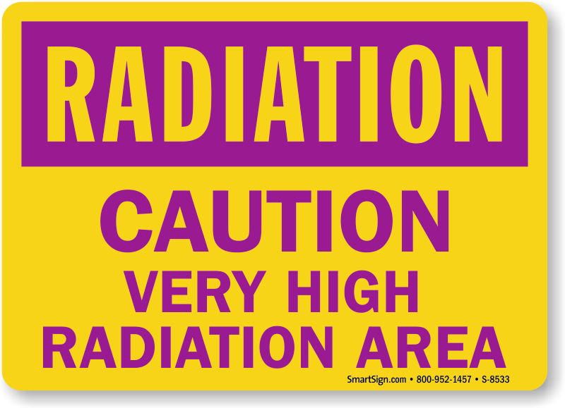 Radiation Caution Very High Radiation Area Sign Online, SKU S8533