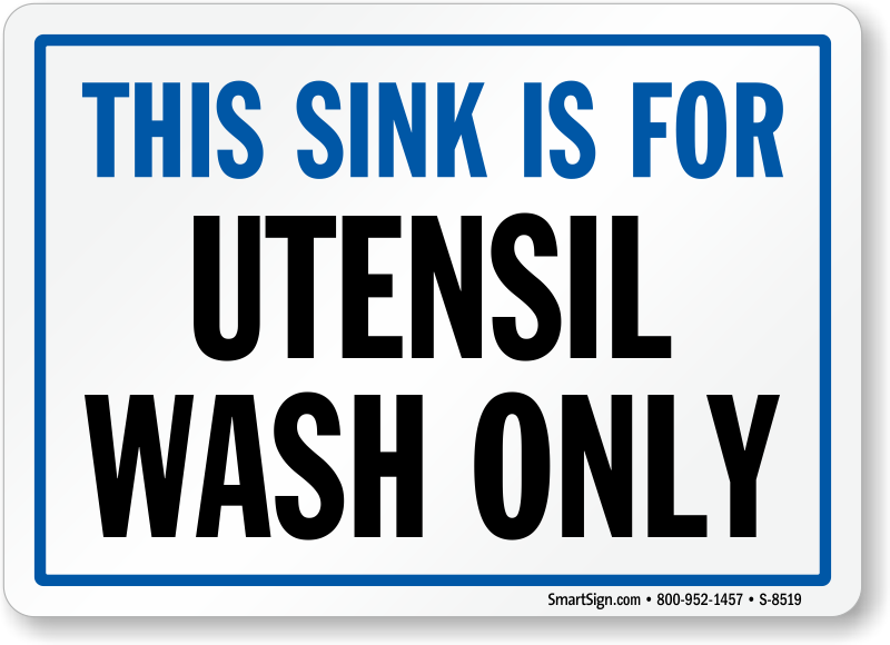 sink for utensil wash sign s 8519