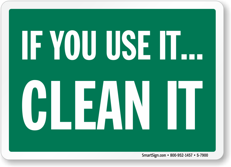 keep it clean sign