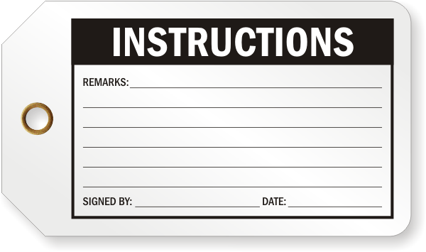 Instructions Tags-Find Durable Plastic &amp; Colorful Instruction Tag