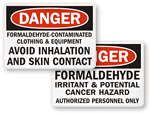 Formaldehyde Contaminated Clothing Avoid Inhalation Sign, SKU: S-0134 ...