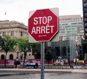 A Canadian stop sign
