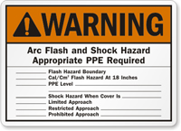 Warning Arc Flash Sign Warning Arc Flash Sign