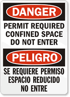 Confined Space Danger Sign