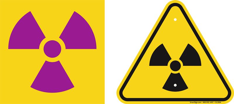 International Radioactive Hazard Symbol ISO Safety Sign 