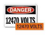 12470 Volts Labels