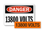 13800 Volts Labels