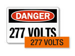 277 Volts Labels