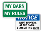 Barn Rules Signs