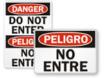 Bilingual Do Not Enter Signs