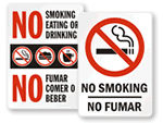 Bilingual No Smoking Signs & Labels