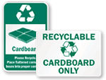 Recycle Cardboard Signs & Labels