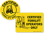 Certified Forklift Signs