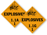 Class 1.1 - Explosive Placards