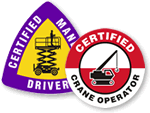 Crane Operator Hard Hat Stickers