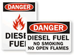 Diesel Fuel No Smoking Signs & Labels
