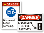 Disconnect Before Servicing Signs