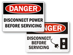 Disconnect Before Servicing Signs
