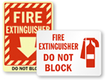 Do Not Block Extinguisher Signs