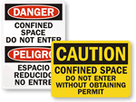 Do Not Enter   Confined Space Signs