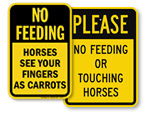 Do Not Feed Horses Signs