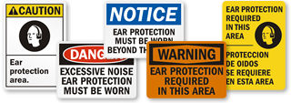 Ear Protection Area Signs