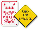 Electric Fence and Livestock Warning