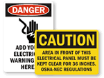 Electrical Equipment Warning Signs