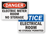 Electrical Room Warning Signs
