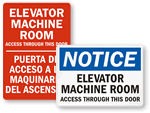 Elevator Machine Room Signs