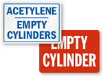 Empty Gas Cylinder Signs